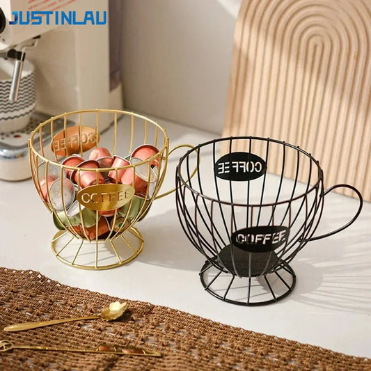 JUSTINLAU Coffee Pod Holder Large Capacity Coffee Capsule Holder Coffee Creamer Container Irregular Shape Coffee Pod Storage Cup