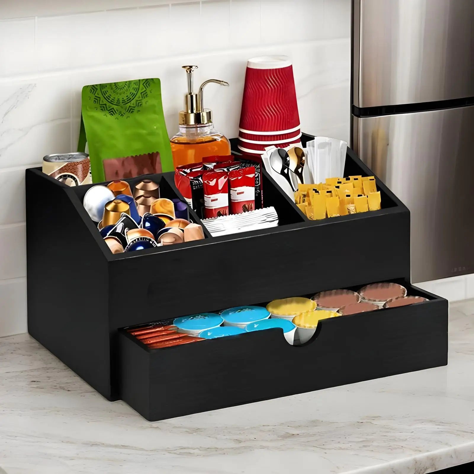 Coffee Bar Organizer/Kitchen Countertop Bar