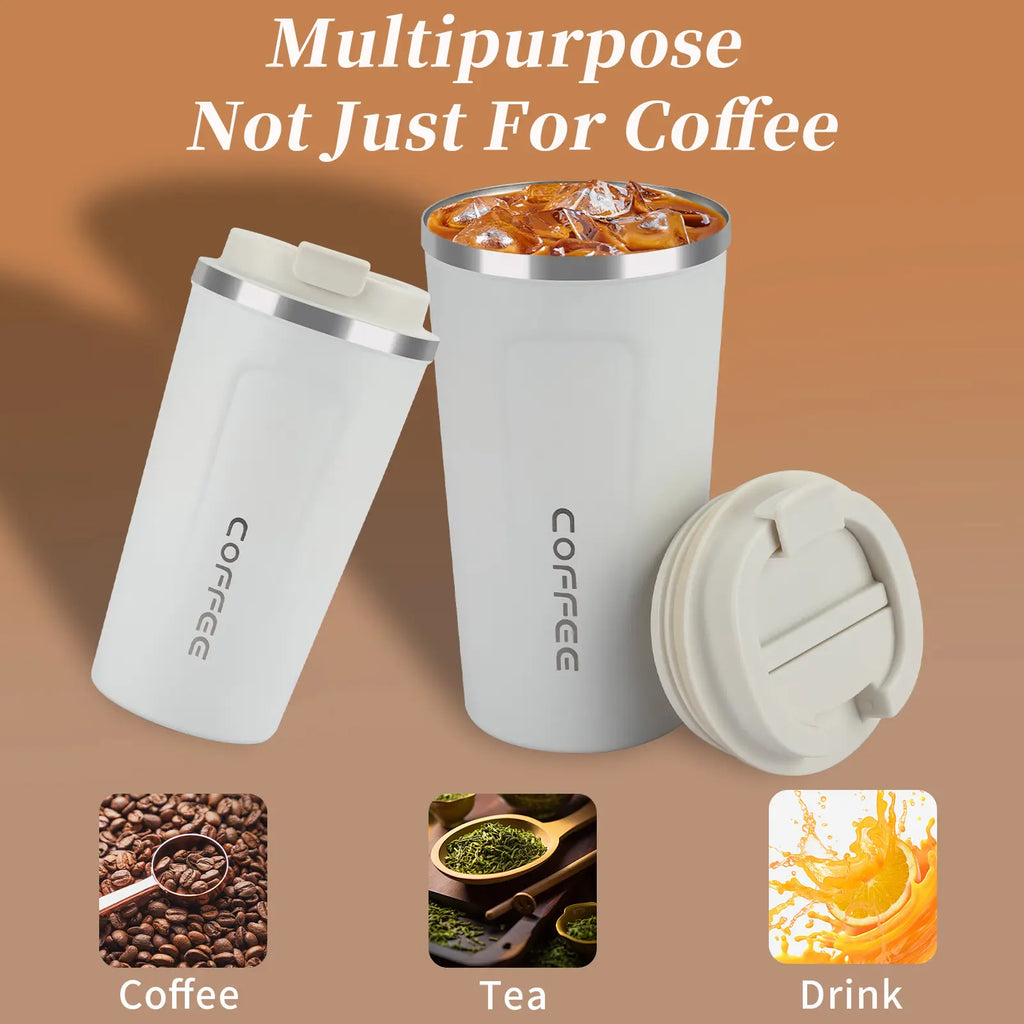 Mongdio 17Oz Stainless Steel Travel Mug – Leak Proof, Insulated Coffee Cup for Hot & Cold Beverages