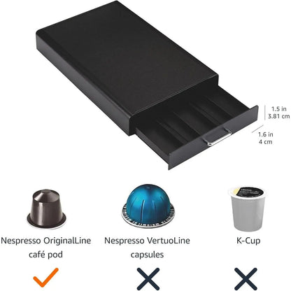 Stylish and Compact Originalline Coffee Capsule Holder – Organize Up to 50 Nespresso Pods with Ease