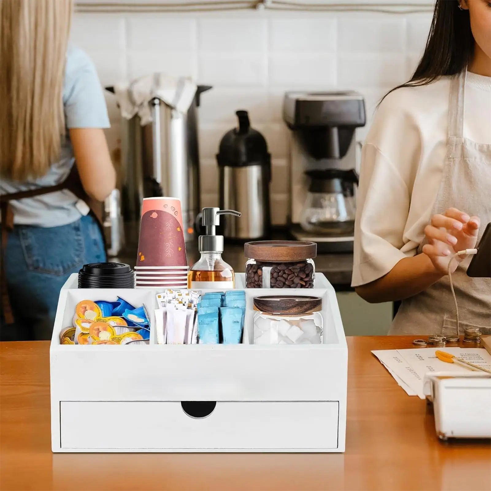 Coffee Bar Organizer/Kitchen Countertop Bar