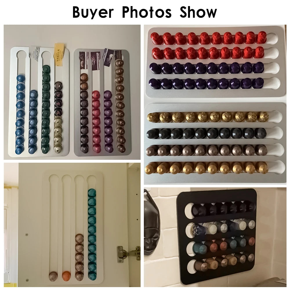 Nespresso Coffee Capsule Holder Stand Rotary Coffee Pod Tower Rack Rotatable Coffee Pod Storage Shelves Storage 24/40PCS Capsule