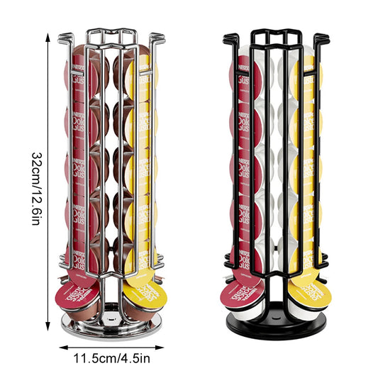 2025 Dolce Gusto Pod Holder Stand Rack Display 360° Rotatable Coffee Capsules Plating Black Metal Holders For Capsules Dispenser