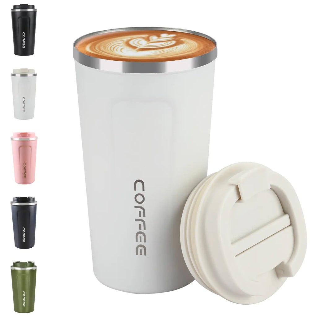 Mongdio 17Oz Stainless Steel Travel Mug – Leak Proof, Insulated Coffee Cup for Hot & Cold Beverages